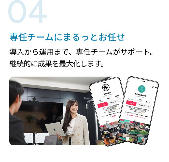 特徴04｜専任チームにまるっとお任せ